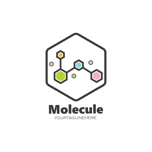 Diseño de ilustración de vector de logotipo de molécula