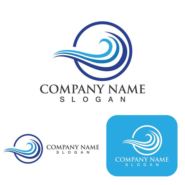 Diseño de ilustración de vector de logotipo de onda de agua