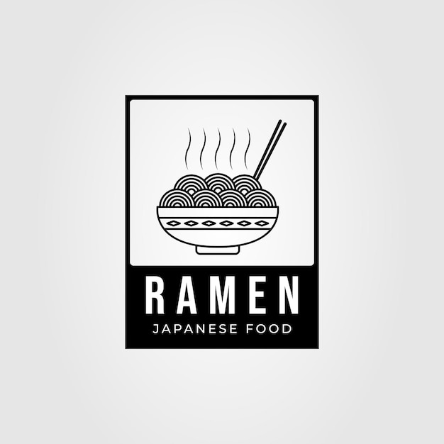 diseño de ilustración de vector de logotipo de restaurante de fideos y ramen japonés