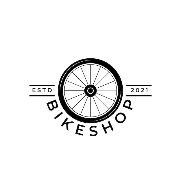 Vector diseño de ilustración de vector de logotipo de tienda de bicicletas