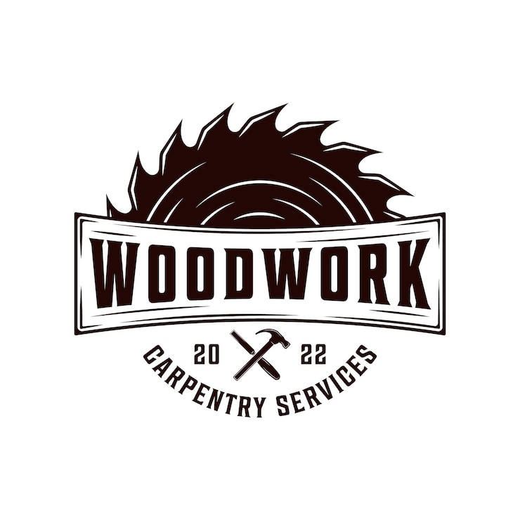 Vector diseño de ilustración de vector de logotipo de trabajo en madera inspiración de diseño de logotipo de carpintería