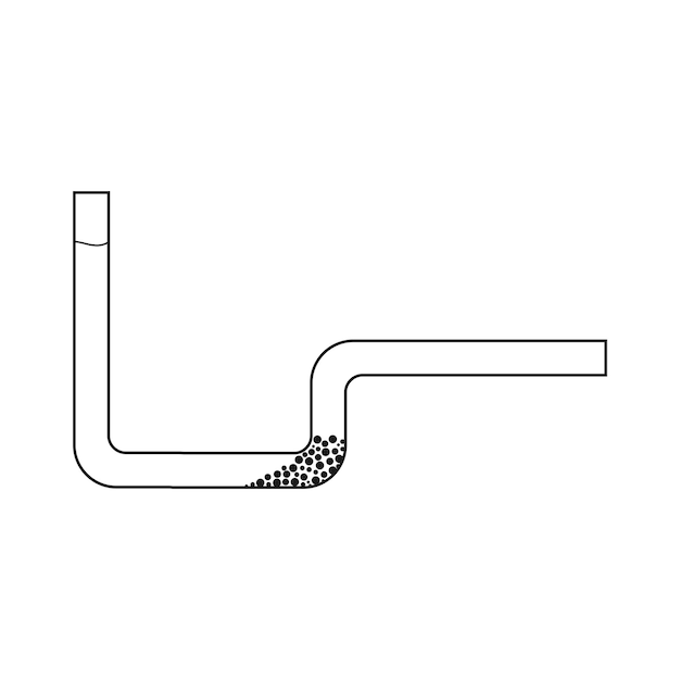 Diseño de ilustración de vector de logotipo de tuberías obstruidas