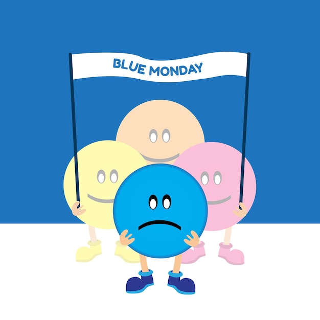 diseño de ilustración de vector de lunes azul