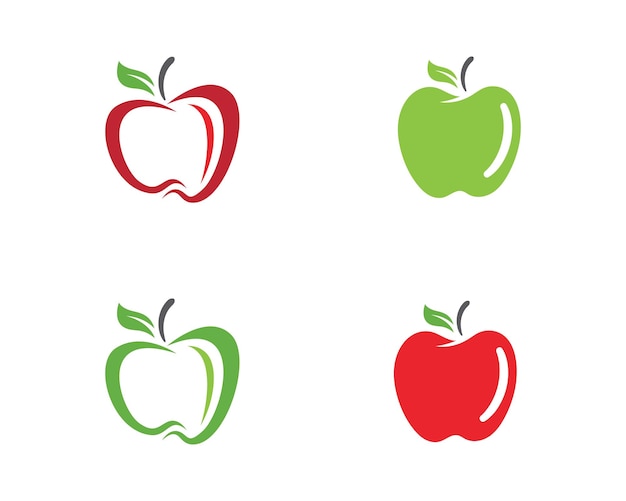 Diseño de ilustración de vector de manzana