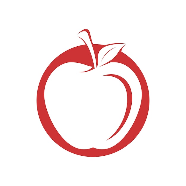 Diseño de ilustración de vector de manzana