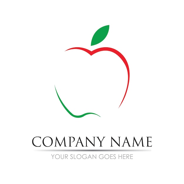 Diseño de ilustración de vector de manzana