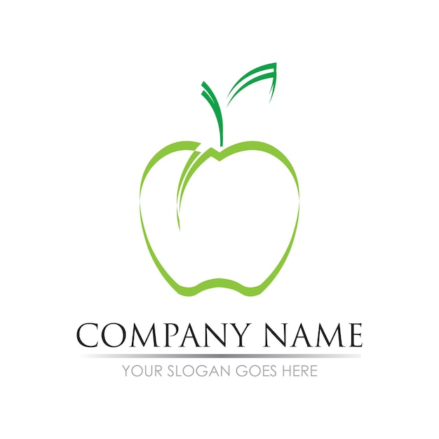 Diseño de ilustración de vector de manzana
