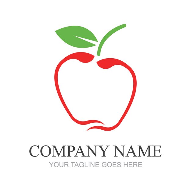 Diseño de ilustración de vector de manzana