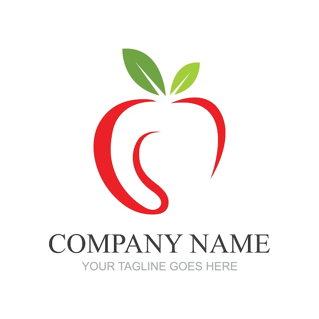 Diseño de ilustración de vector de manzana