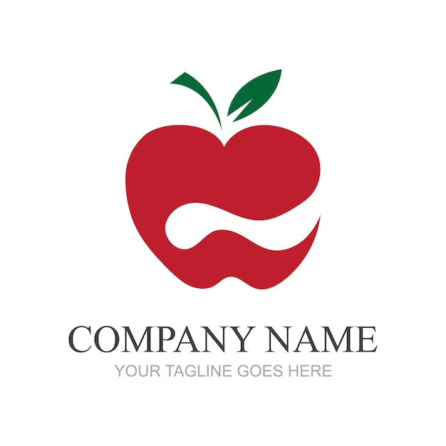 Diseño de ilustración de vector de manzana