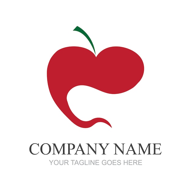 Diseño de ilustración de vector de manzana