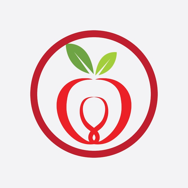 Diseño de ilustración de vector de manzana