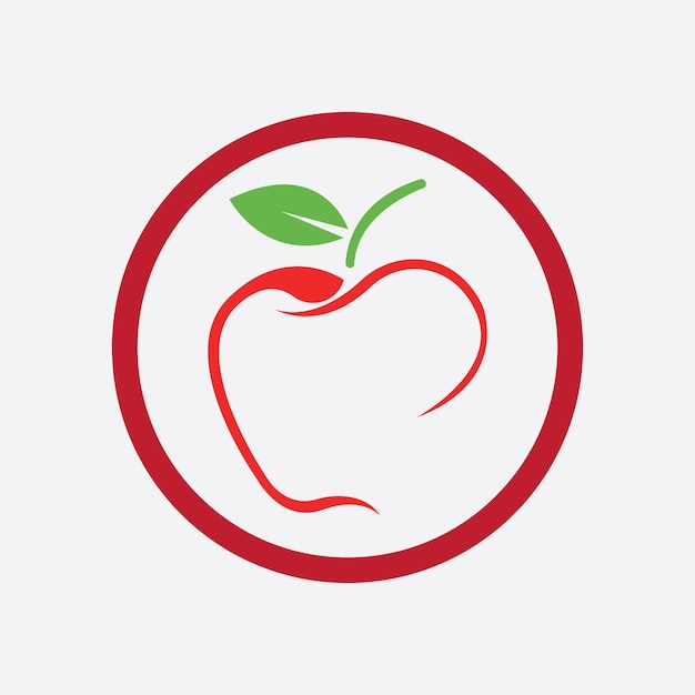 Diseño de ilustración de vector de manzana