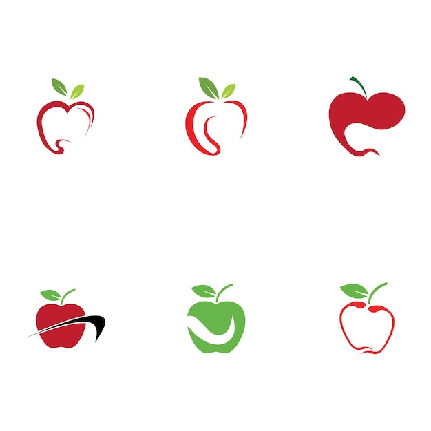 Diseño de ilustración de vector de manzana