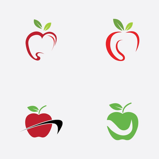 Diseño de ilustración de vector de manzana