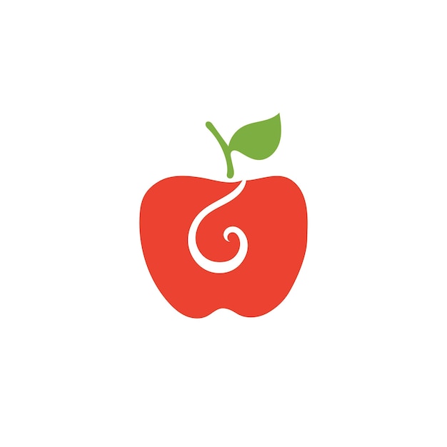 Diseño de ilustración de vector de manzana