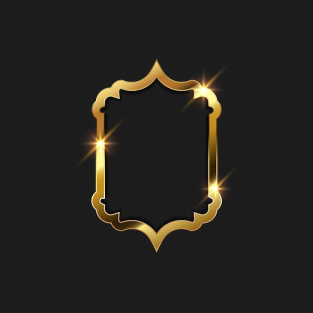 Diseño de ilustración de vector de marco dorado