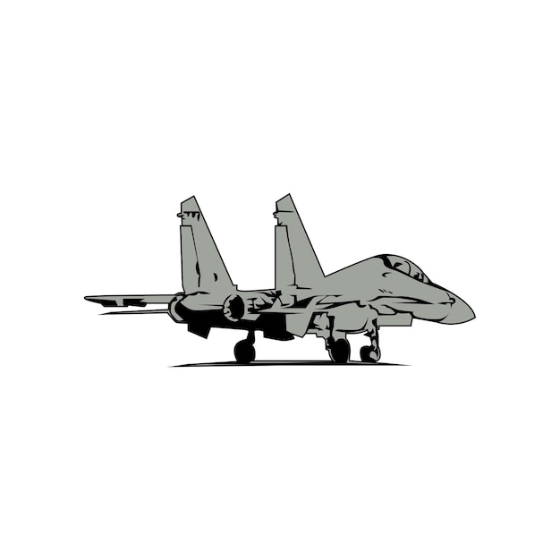 Diseño de ilustración de vector militar de aviones de combate rusos
