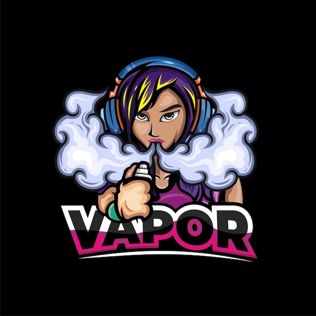 Diseño de ilustración y vector de niña de vapor