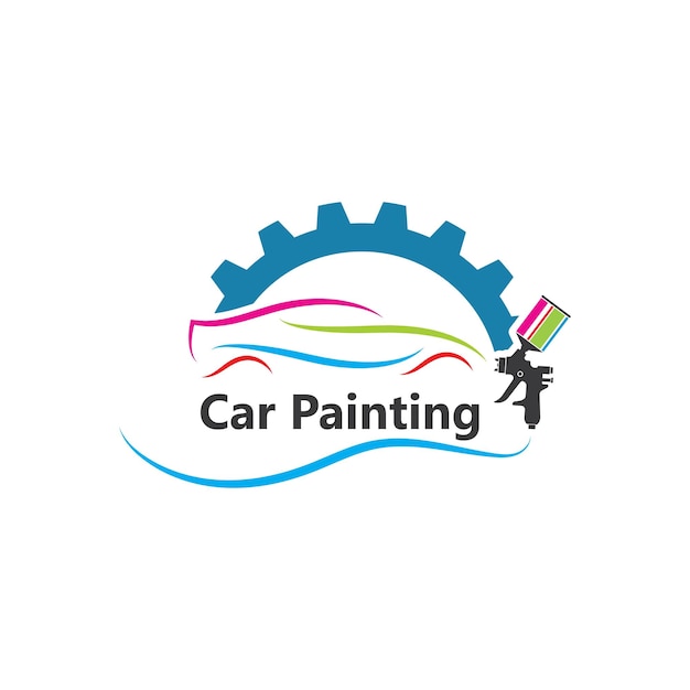 Diseño de ilustración de vector de pintura de coche