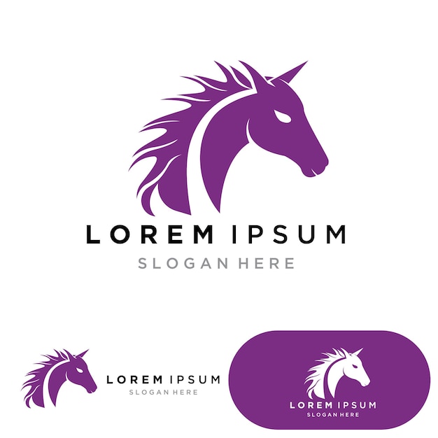 Diseño de ilustración de Vector de plantilla de logotipo de caballo