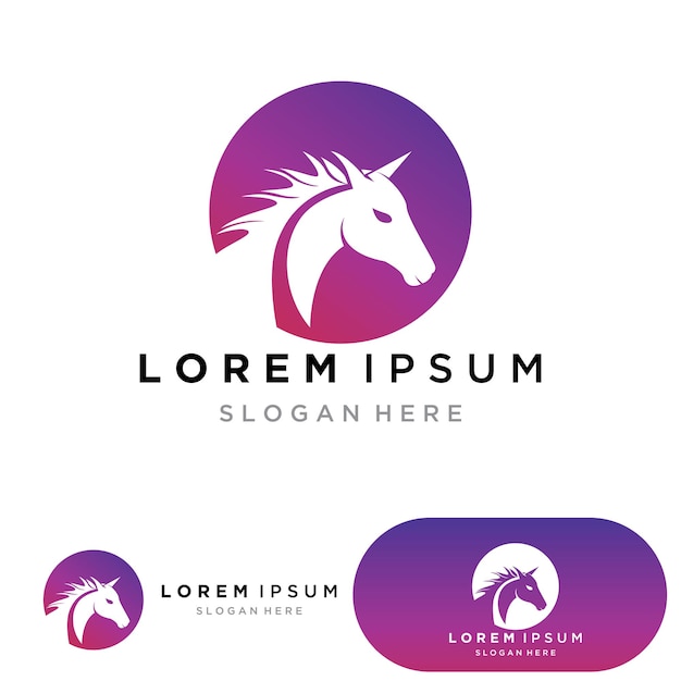 Diseño de ilustración de Vector de plantilla de logotipo de caballo