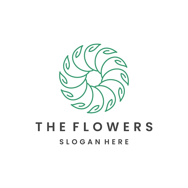 Diseño de ilustración de vector de plantilla de logotipo de flores