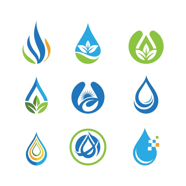 Diseño de ilustración de vector de plantilla de logotipo de gota de agua