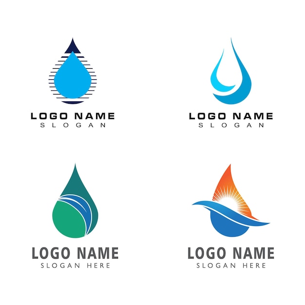 Diseño de ilustración de vector de plantilla de logotipo de gota de agua