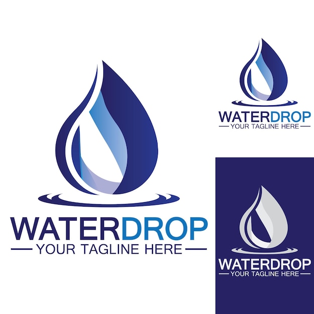 Diseño de ilustración de vector de plantilla de logotipo de gota de agua