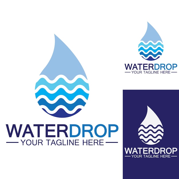 Diseño de ilustración de vector de plantilla de logotipo de gota de agua