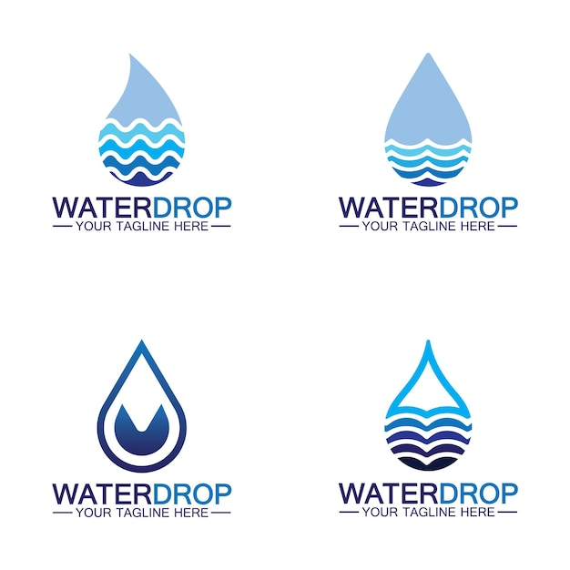 Diseño de ilustración de vector de plantilla de logotipo de gota de agua