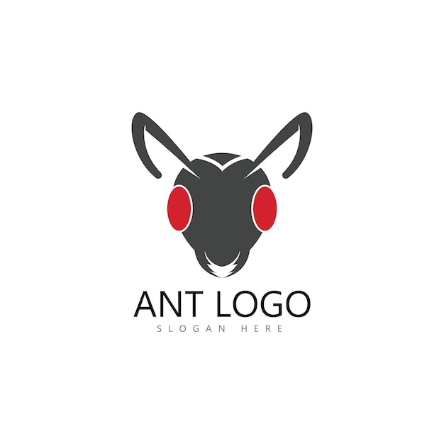Diseño de ilustración de vector de plantilla de logotipo de hormiga