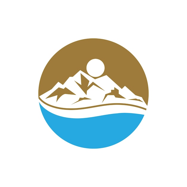 Diseño de ilustración de Vector de plantilla de logotipo de icono de montaña