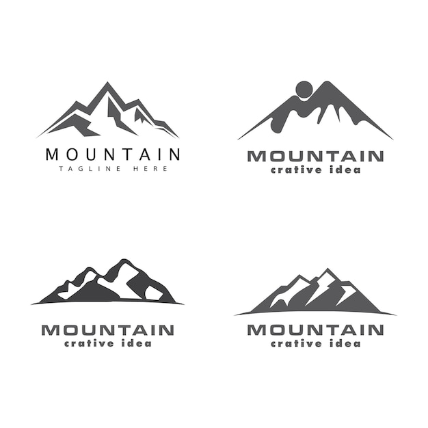 Diseño de ilustración de Vector de plantilla de logotipo de icono de montaña