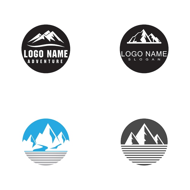 Diseño de ilustración de Vector de plantilla de logotipo de icono de montaña