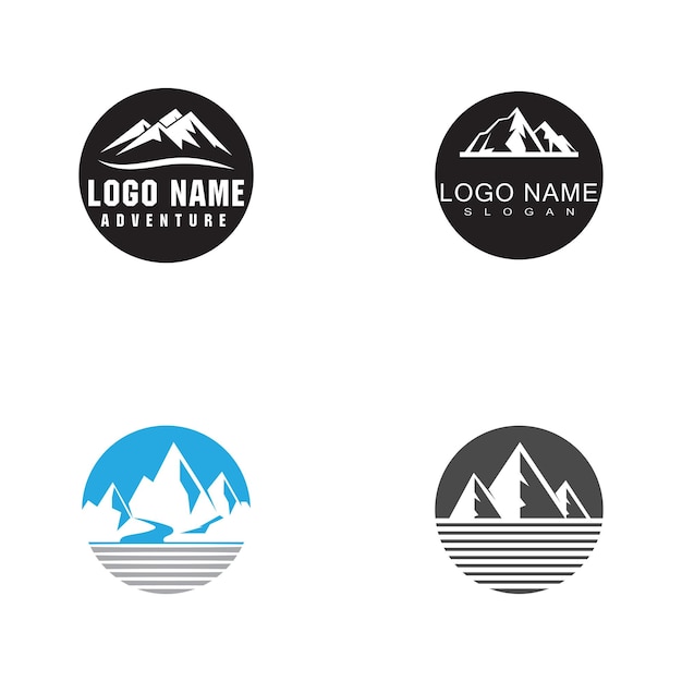 Diseño de ilustración de Vector de plantilla de logotipo de icono de montaña