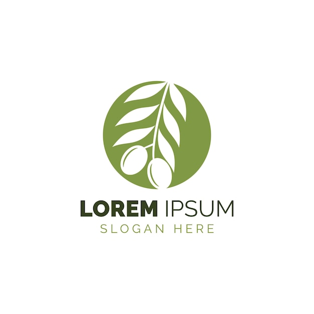 Diseño de ilustración de vector de plantilla de logotipo de oliva