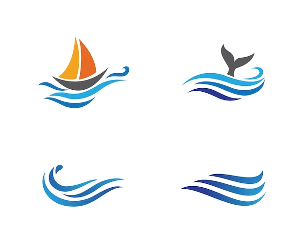 Diseño de ilustración de vector de plantilla de logotipo de onda de agua