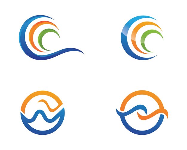 Diseño de ilustración de vector de plantilla de logotipo de onda de agua