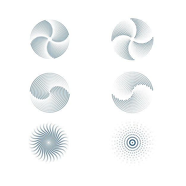 Diseño de ilustración de vector de puntos de círculo de semitono