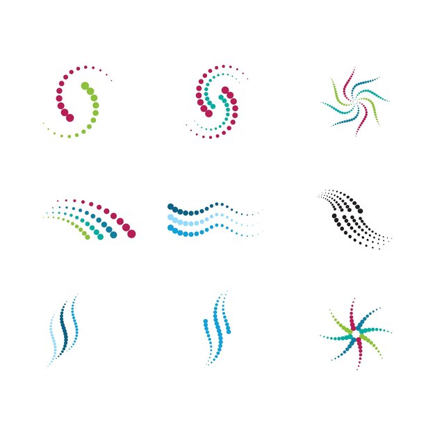 Diseño de ilustración de vector de puntos de círculo de semitono