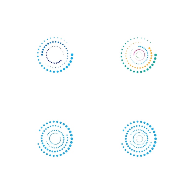 Diseño de ilustración de vector de puntos de círculo de semitono