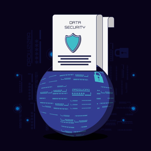 diseño de ilustración de vector de seguridad digital política de privacidad