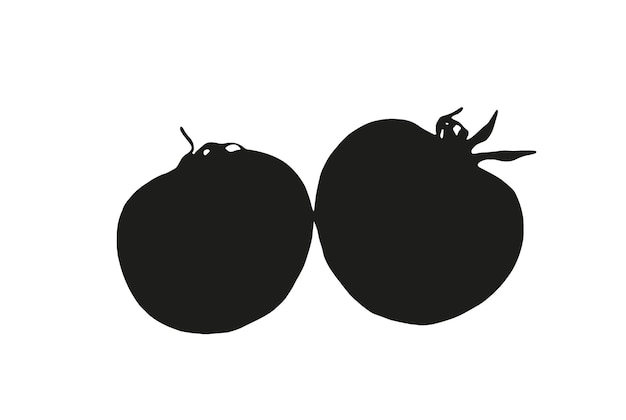 Diseño de ilustración de vector de silueta de tomates