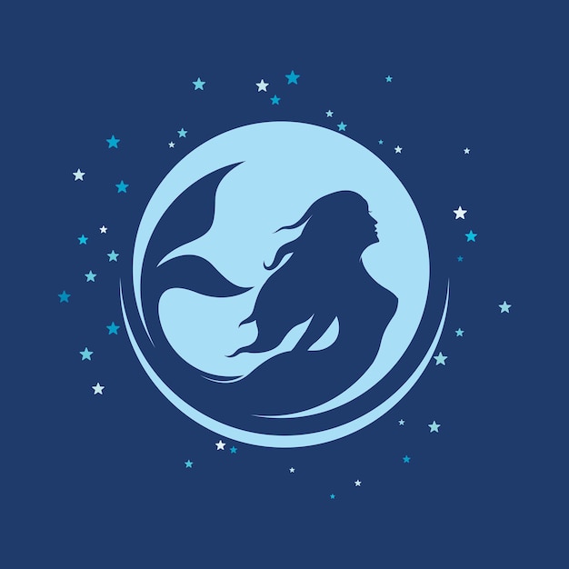 Diseño de ilustración de vector de sirena