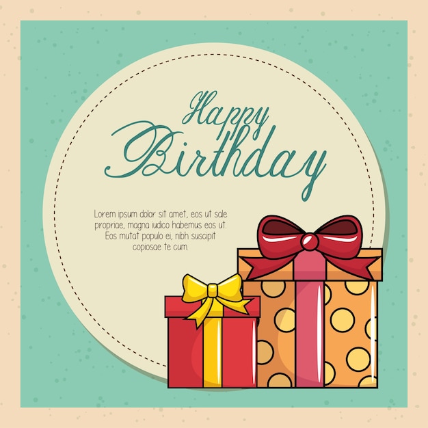 diseño de ilustración de vector de tarjeta de celebración de feliz cumpleaños