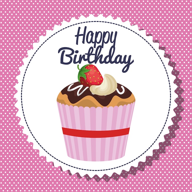 diseño de ilustración de vector de tarjeta de celebración de feliz cumpleaños