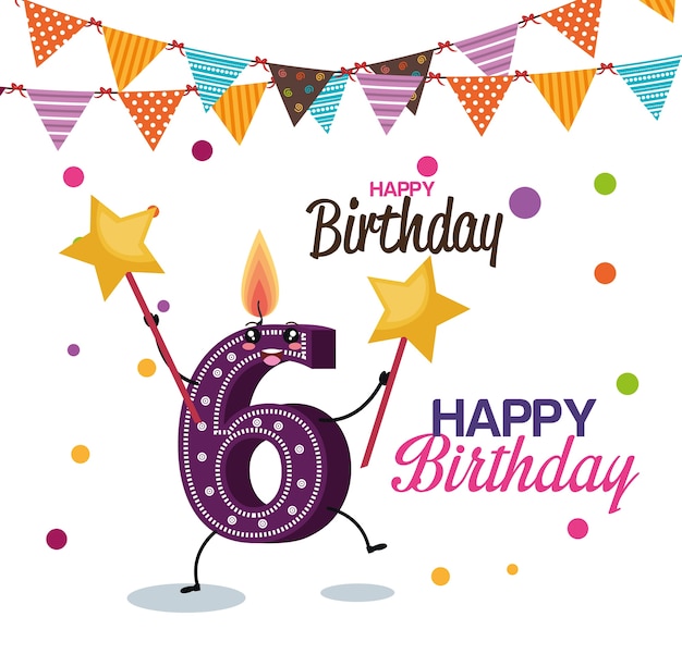 diseño de ilustración de vector de tarjeta de celebración de feliz cumpleaños