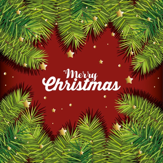 diseño de ilustración de vector de tarjeta de decoración de abeto de Navidad